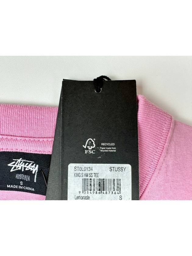 AU AUSTRALIA KING S HW SS TShirt ST0L0134 Lemonade Pink MENS - STUSSY - BALAAN 7