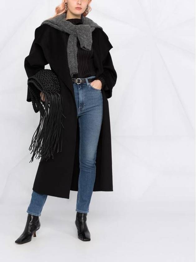 Signature Wool Cashmere Single Coat Black - TOTEME - BALAAN 3