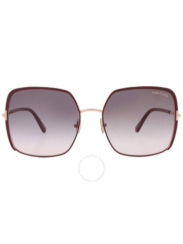 Tom Ford Raphaela Smoke Gradient To Pink Square Ladies Sunglasses FT1006 69W 60 - TOM FORD - BALAAN 1