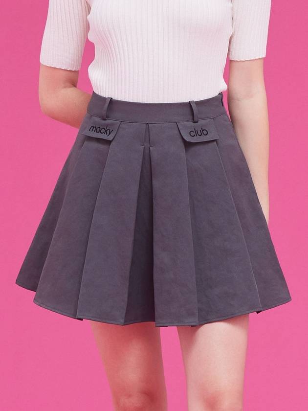 Women s Gentle Pleated Skirt Charcoal MCFW24SK3CH - MACKY - BALAAN 1