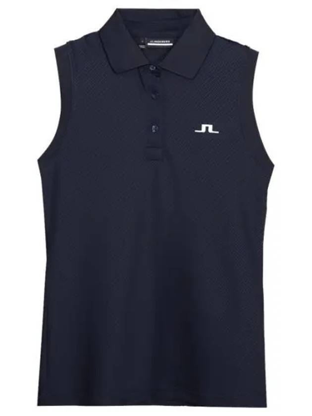 Women's Golf Lare Sleeveless Top Navy - J.LINDEBERG - BALAAN 1