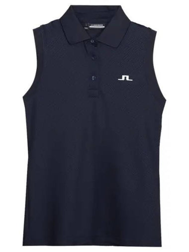 Women's Golf Lare Sleeveless Top Navy - J.LINDEBERG - BALAAN 1