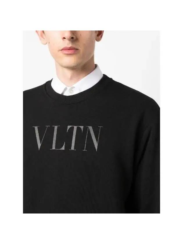 VLTN Logo Print Cotton Sweatshirt Black - VALENTINO - BALAAN 6