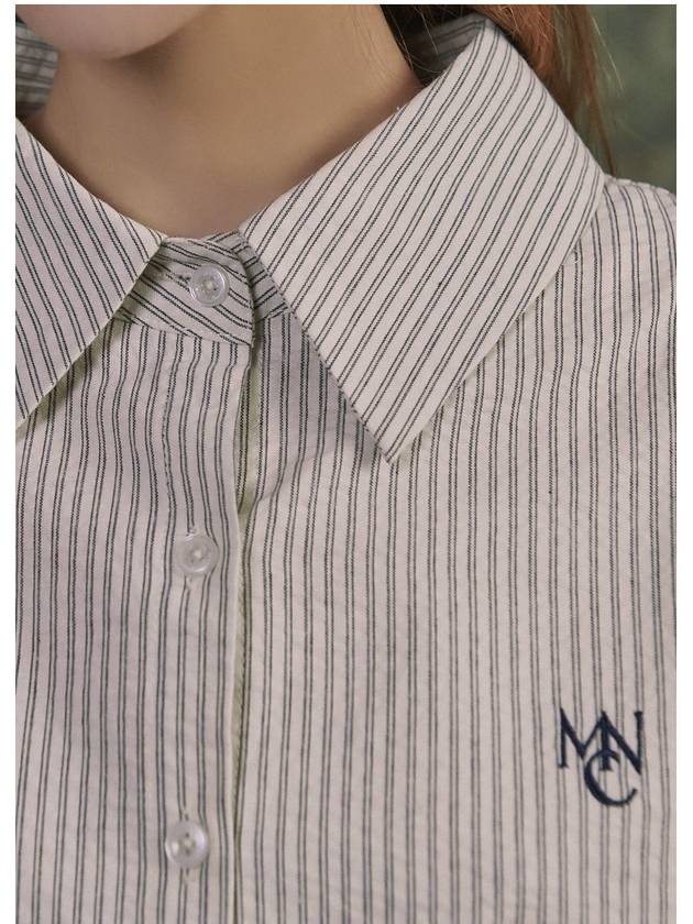 Clover Logo Striped Shirt Navy - MICANE - BALAAN 6