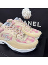 CC Logo Cotton Tweed Suede Calfskin Low Top Sneakers Pink Ecru - CHANEL - BALAAN 9