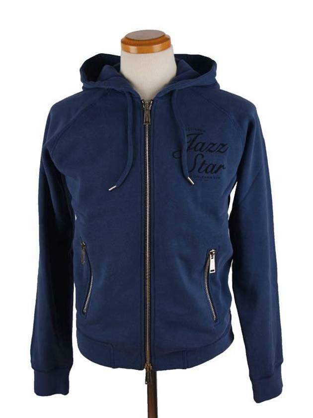 Zip-Up Jazz Star Zip-Up Hoodie Blue - DSQUARED2 - BALAAN 2