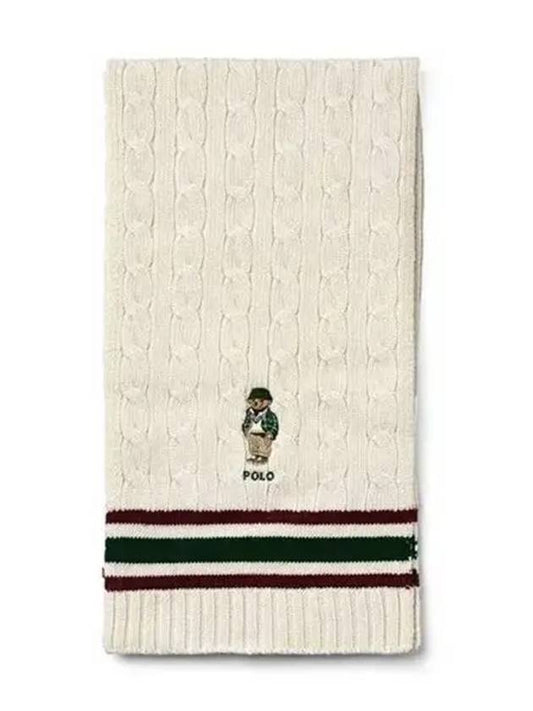 Bear Cable Knit Cricket Muffler Cream - POLO RALPH LAUREN - BALAAN 2