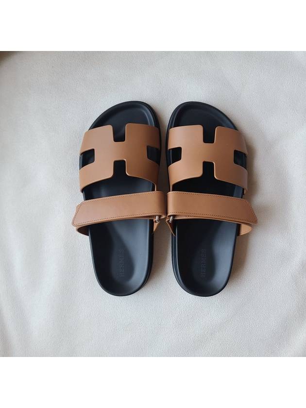 Chypre Calfskin Sandals Natural - HERMES - BALAAN 3