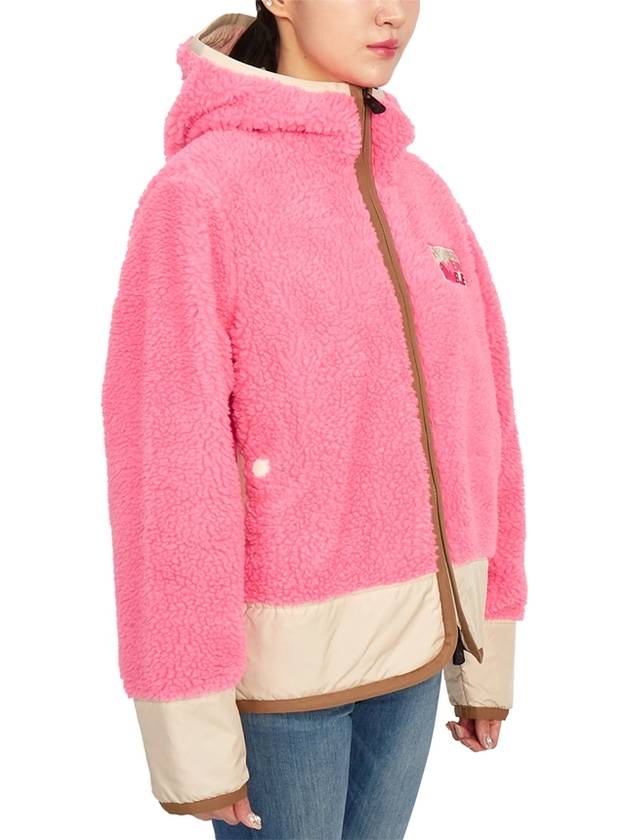 Teddy Zip-Up Hoodie Pink - MONCLER - BALAAN 5