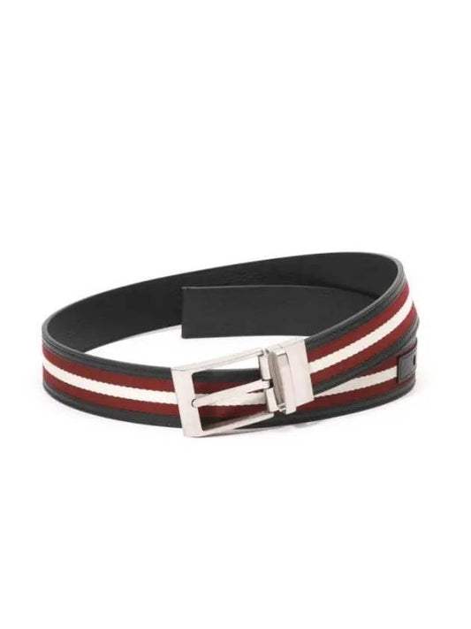 Shiffie 35 Reversible Leather Belt Black Red - BALLY - BALAAN 1