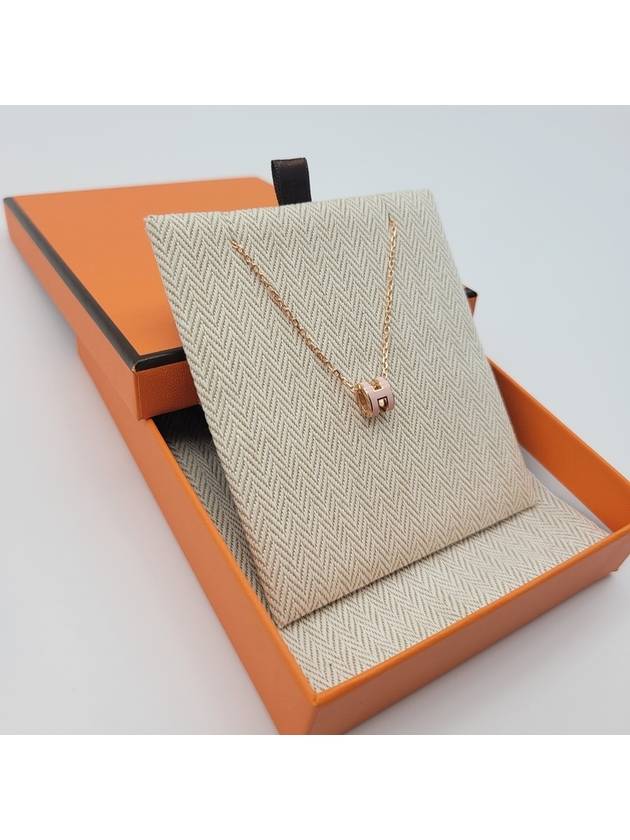 Mini Pop H Pendant Rose Gold Rose Dragee - HERMES - BALAAN 4