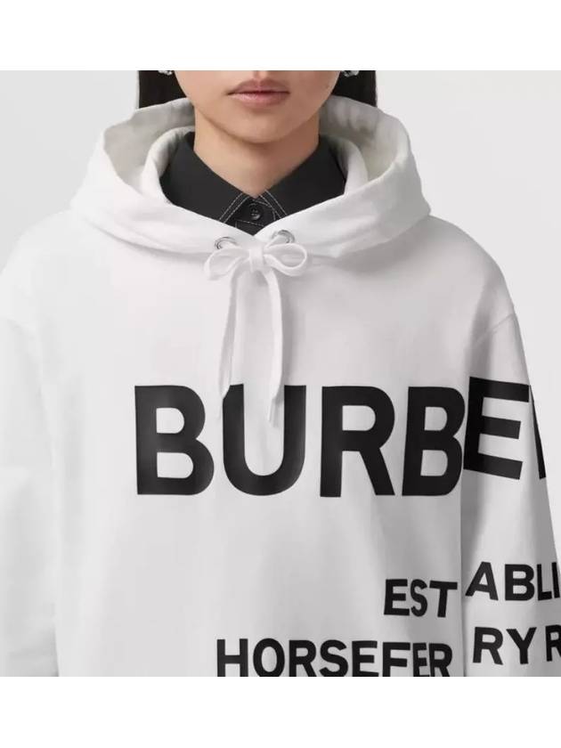 Women's Horseferry Print Hooded Top White - BURBERRY - BALAAN.