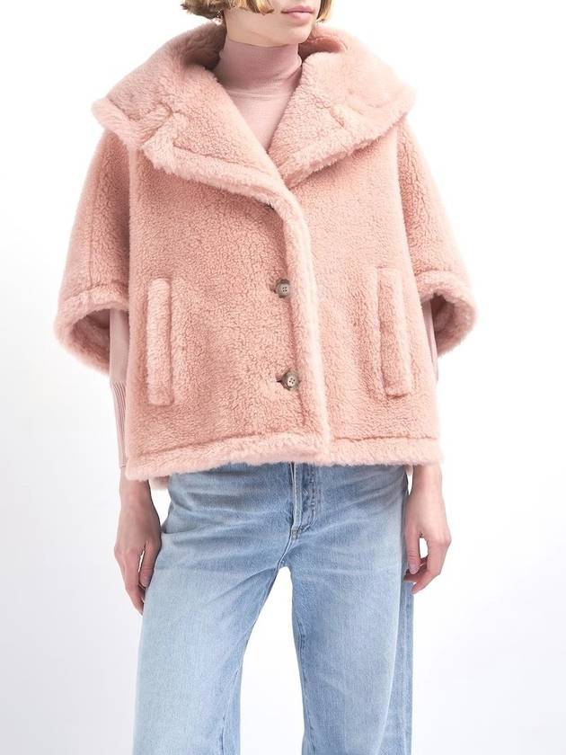 Women's Cambusa 1 Alpaca Wool Crop Teddy Fur Jacket Pink - MAX MARA - BALAAN 8