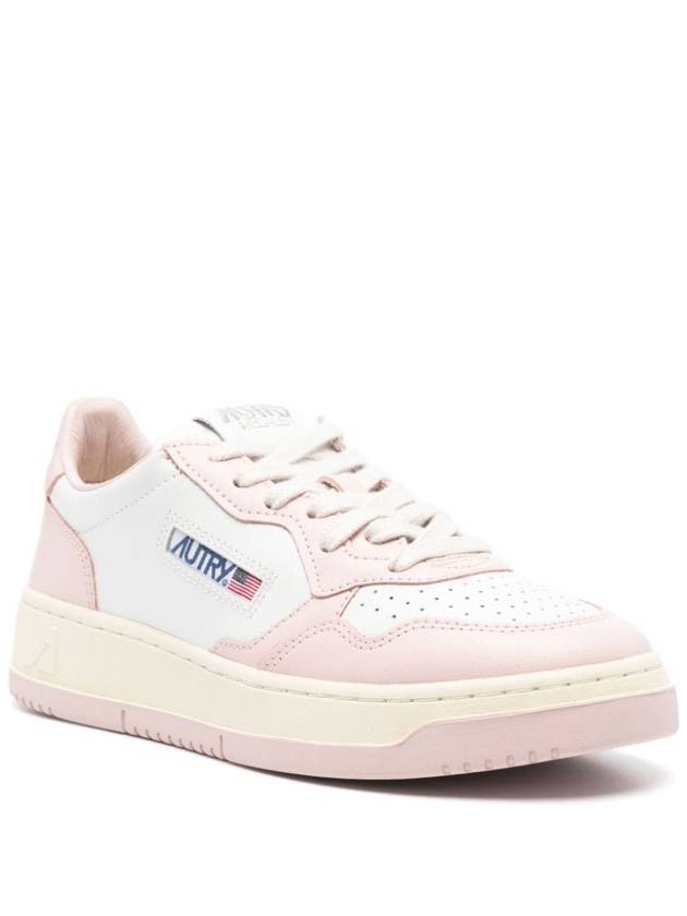 Medalist Bicolor Leather Low Top Sneakers White Pink - AUTRY - BALAAN 5