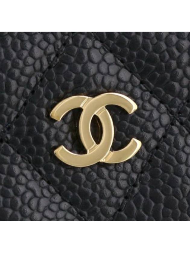 Classic Zipped Coin Purse Grained Calfskin & Gold Black - CHANEL - BALAAN 8