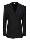 Women's Wool Tailored Blazer Jacket Black - BURBERRY - BALAAN 2