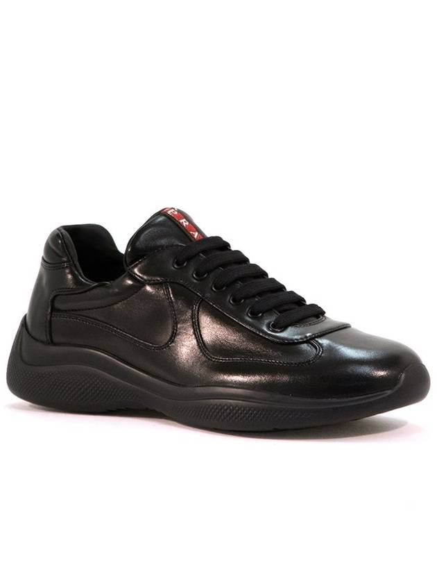 America's Cup Patent Leather Low Top Sneakers Black - PRADA - BALAAN 3