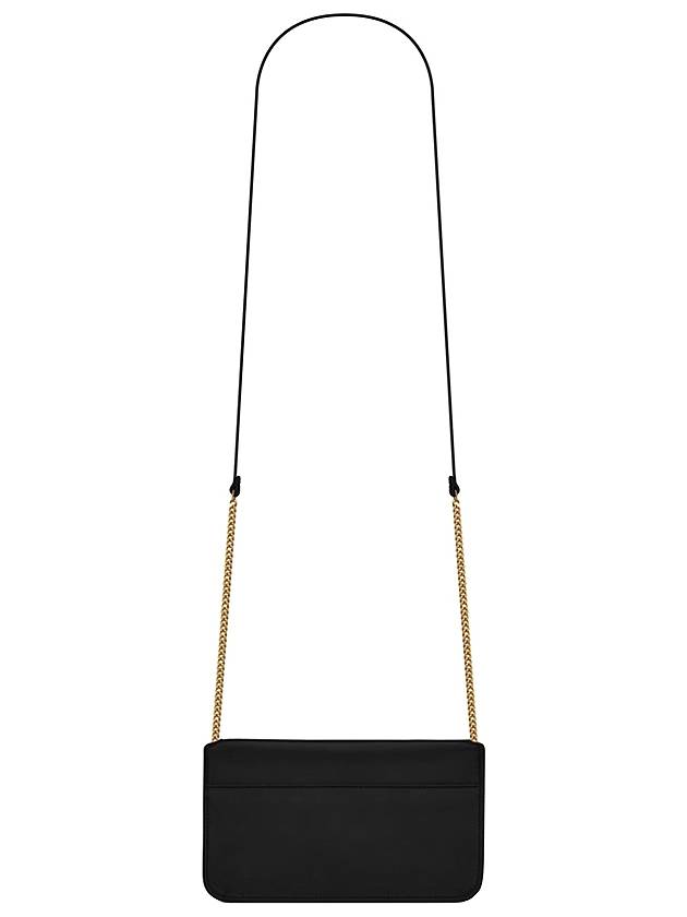 Cassandra Phone Holder Strap Cross Bag Black - SAINT LAURENT - BALAAN 3