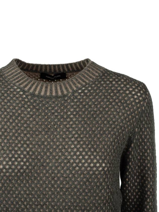 Fabiana Filippi Grey Virgin Wool Mesh Sweater - FABIANA FILIPPI - BALAAN 3