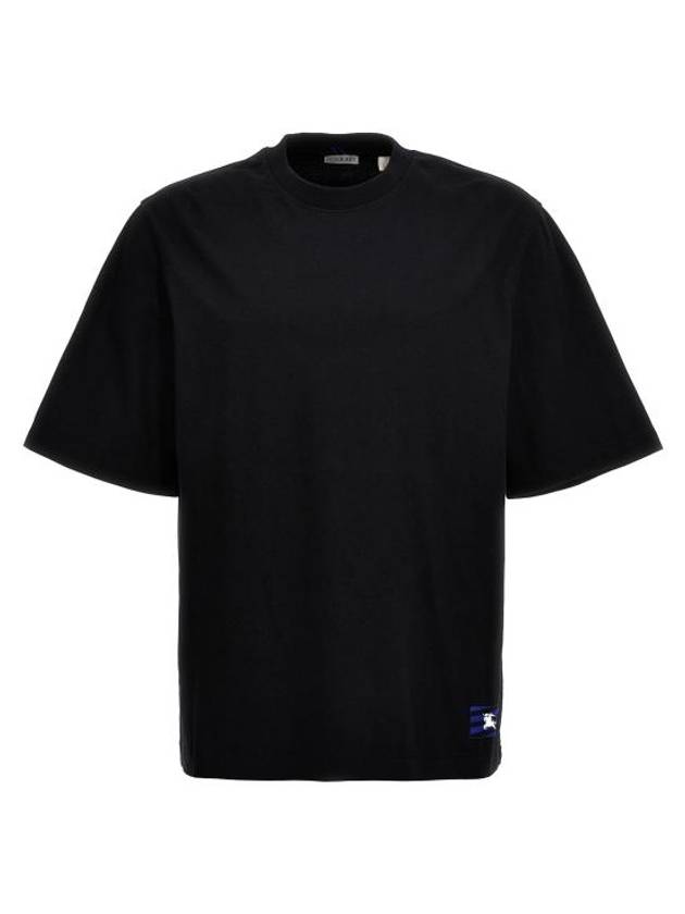 Equestrian Knight Patch Cotton Short Sleeve T-Shirt Black - BURBERRY - BALAAN 2