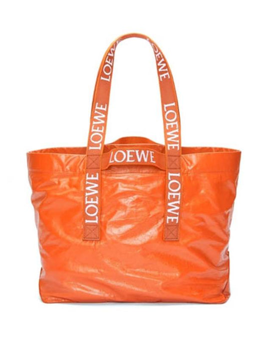 Fold Paper Calfskin Tote Bag Orange - LOEWE - BALAAN 2