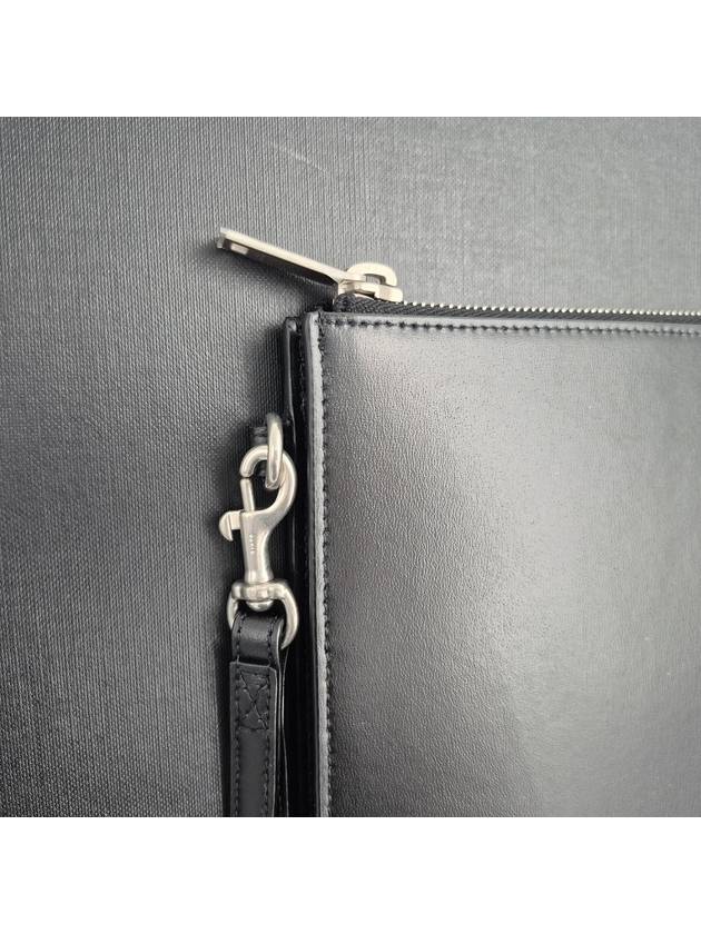 Tiny Monogram Silver Clutch Bag Black - SAINT LAURENT - BALAAN 5