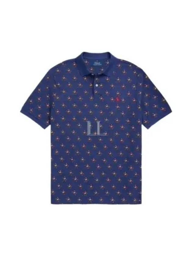 Pony Print All Over Polo Shirt Navy - POLO RALPH LAUREN - BALAAN 2