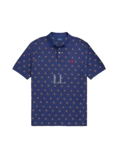 Pony Print All Over Polo Shirt Navy - POLO RALPH LAUREN - BALAAN 2