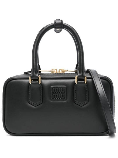 Arcadie Leather Mini Cross Bag Black - MIU MIU - BALAAN 2