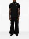 Stretch Cotton Pique Short Sleeve Polo Shirt Black - STONE ISLAND - BALAAN 3