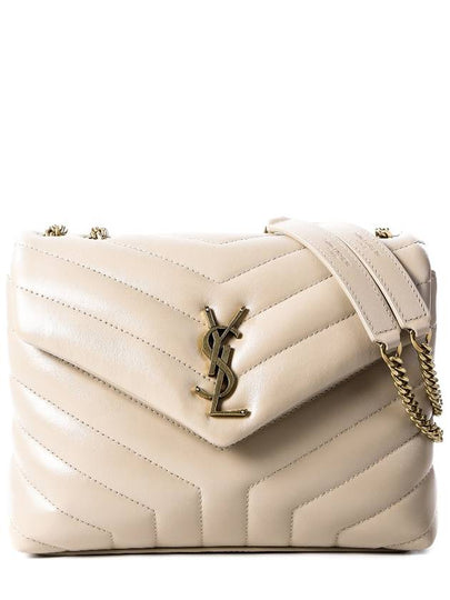 Bronze Monogram Loulou Matelasse Y Leather Small Shoulder Bag Beige - SAINT LAURENT - BALAAN 2