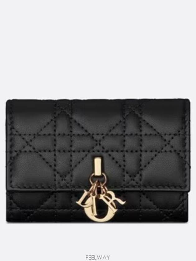 XS Lady Cannage Lambskin Half Wallet Black - DIOR - BALAAN 2