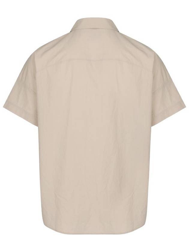 Overfit Cotton Short Sleeve Shirt Beige - SOLEW - BALAAN 3