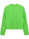 Cable Wool Knit Top Green - AMI - BALAAN 3