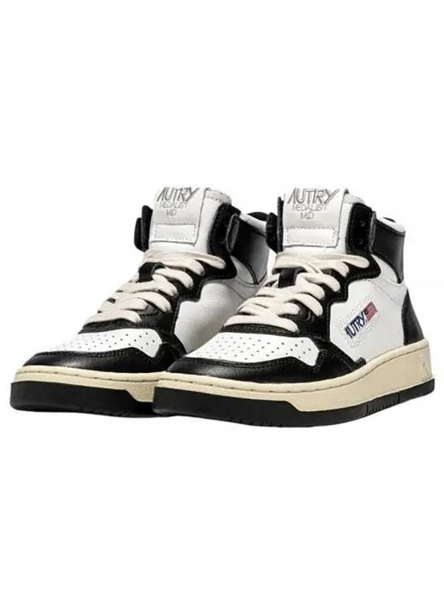 Medalist Leather High-Top Sneakers White Black - AUTRY - BALAAN 2