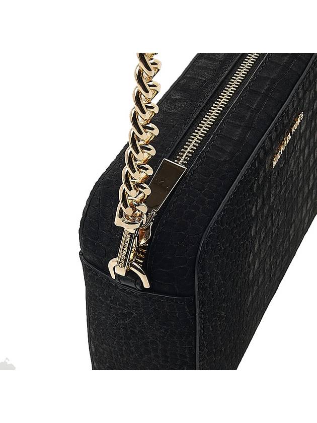 Jet Set Medium Crocodile Embossed Leather Cross Bag Black - MICHAEL KORS - BALAAN 8