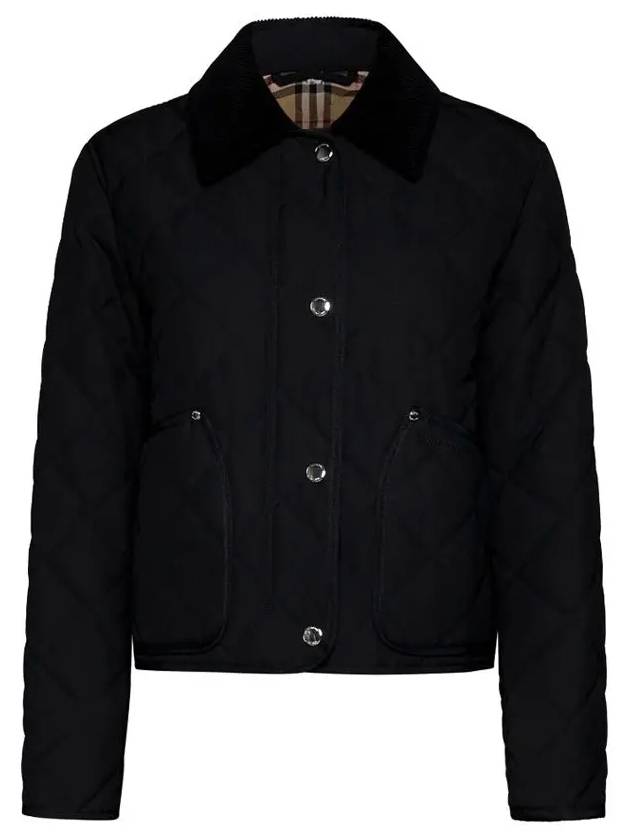 Striped point cropped quilted jacket black - BURBERRY - BALAAN 2