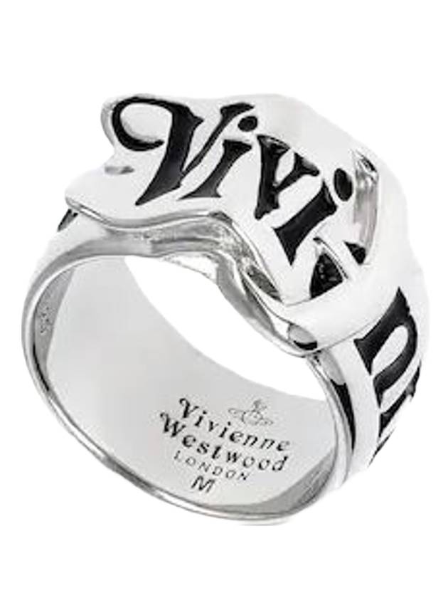 Logo BELT Ring Silver - VIVIENNE WESTWOOD - BALAAN.
