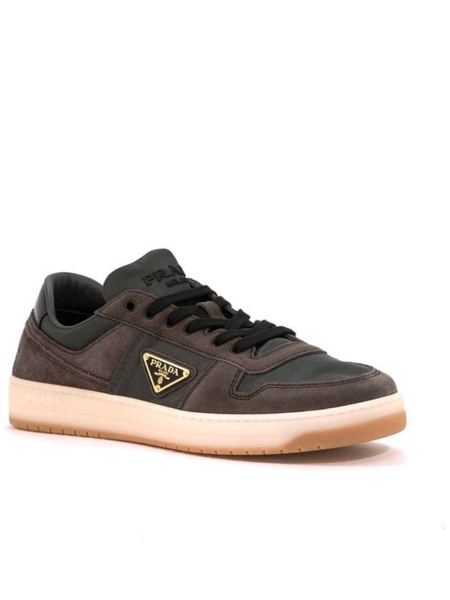 Prax 01 Delave Re-Nylon Suede Leather Low-Top Sneakers Black - PRADA - BALAAN 3