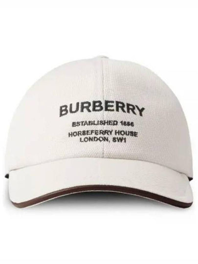 Horseferry Motif Cotton Canvas Ball Cap Ivory - BURBERRY - BALAAN 2