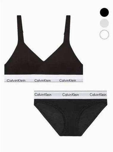 Underwear Women s Modern Cotton Hook Lift Bralette Panties Set 3 Colors - CALVIN KLEIN - BALAAN 1