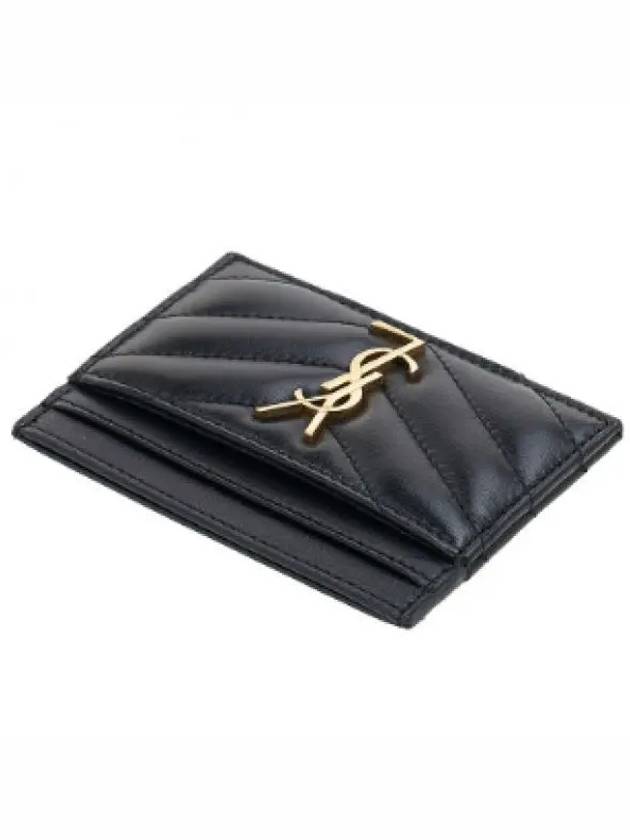 Cassandre Matelasse Lambskin Card Wallet Black - SAINT LAURENT - BALAAN 2