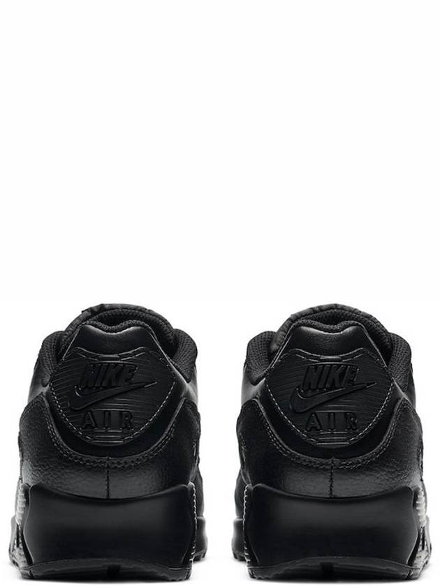 Air Max 90 Leather Low Top Sneakers Triple Black - NIKE - BALAAN 5