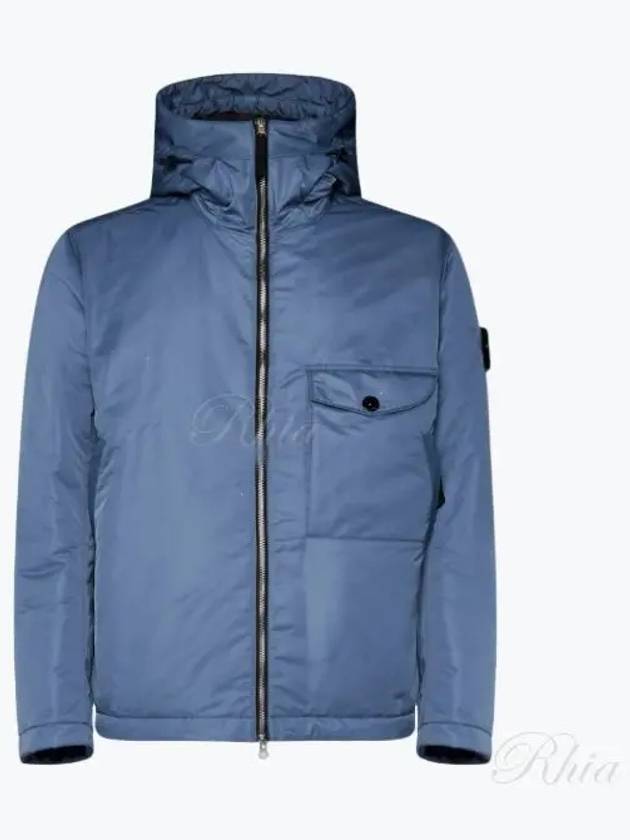 Men's Nylon Hooded Jacket Blue - STONE ISLAND - BALAAN 2