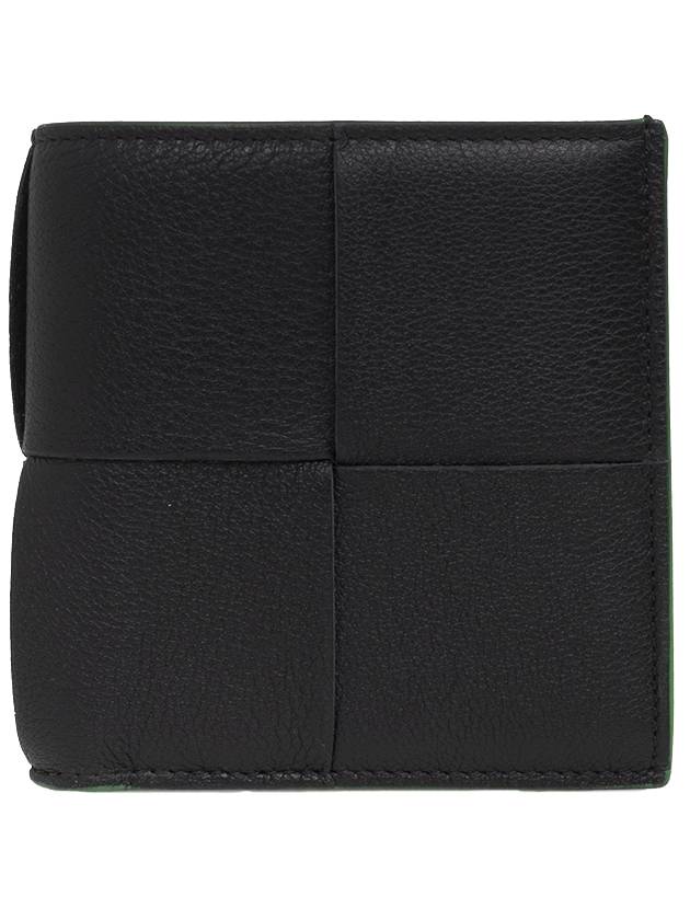 Slim Intrecciato Bi-Fold Wallet Black Parakeet - BOTTEGA VENETA - BALAAN 1