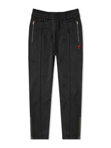 Mini Heart Logo Track Pants Black - AMI - BALAAN.