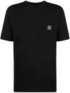 Pisato Effect Logo Patch Short Sleeve T-Shirt Black - STONE ISLAND - BALAAN 2