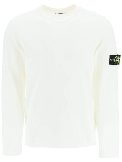 Raw Hand Cotton Crewneck Knit Top White - STONE ISLAND - BALAAN 2