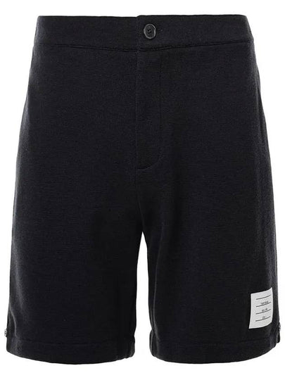 Logo Patch Midi Shorts Navy - THOM BROWNE - BALAAN 2