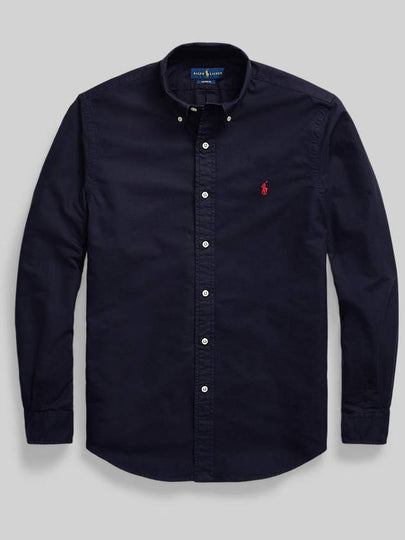 Embroidered Pony Logo Long Sleeve Shirt Navy - POLO RALPH LAUREN - BALAAN 2